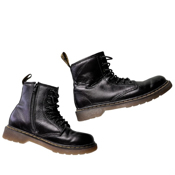 Doc DR Martens Delaney Boots 1460 Lace-Up black combat Unisex Kids Size 3 - Picture 9 of 17